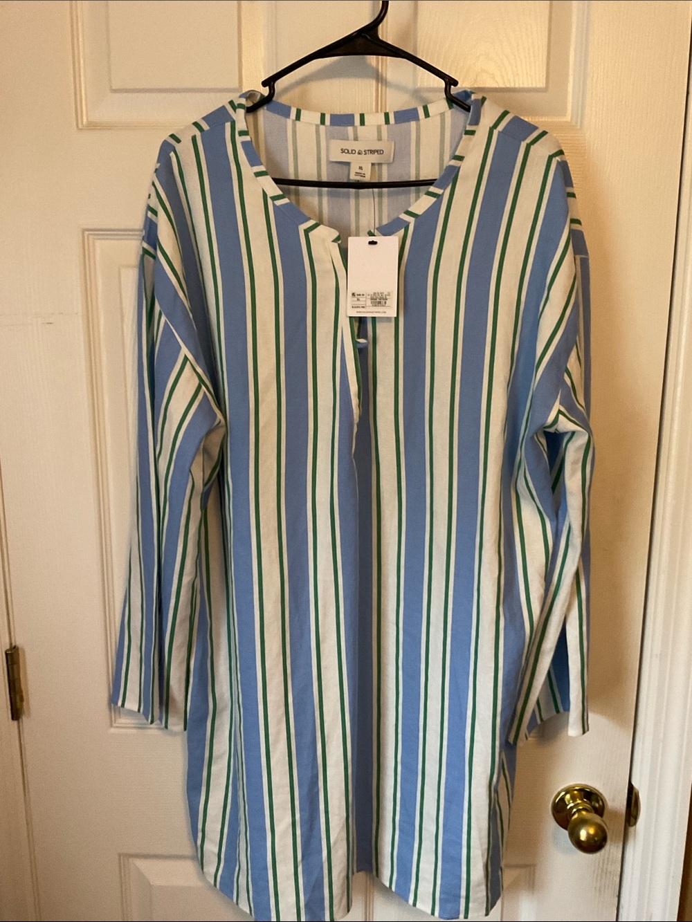 Solid & Striped Linen Blend Women’s Long Sleeve Mini Shift Dress Size XL NWT